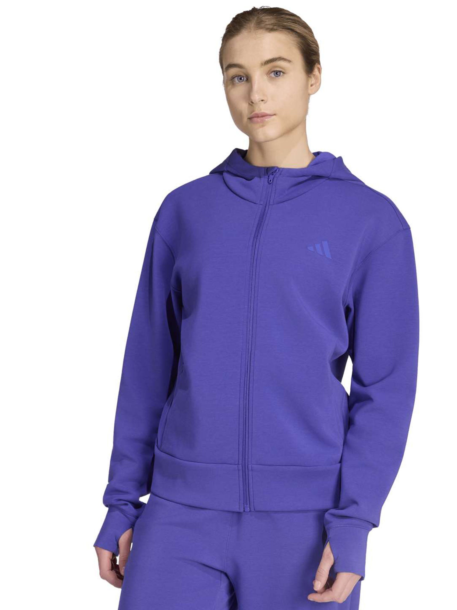 Felpa donna viola Adidas Ks3299 Purpu manica lunga